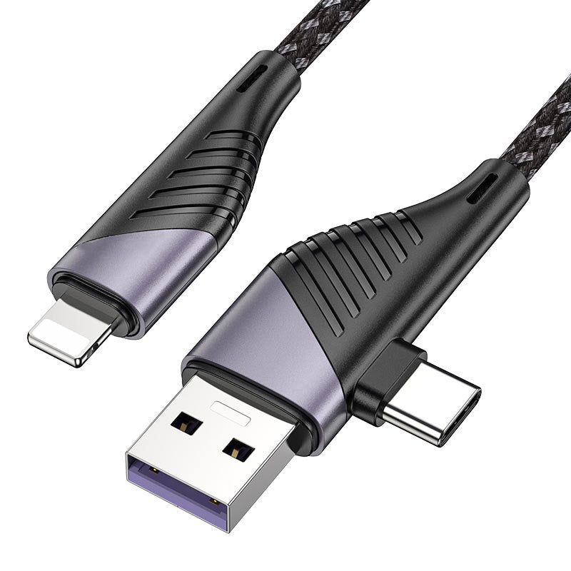 Câble de données à chargement rapide USB-A / USB-C vers Lightning en nylon tressé (1 m) Câble de données à chargement rapide USB-A / USB-C vers Lightning en nylon tressé (1 m)